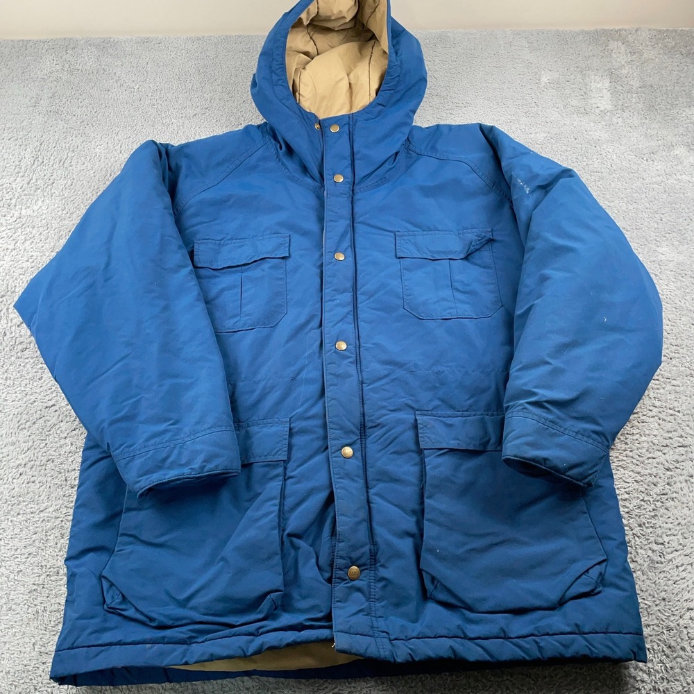VTG LL Bean Baxter State Parka Mens XL Tall Blue Insulated Hooded Jacket Coat